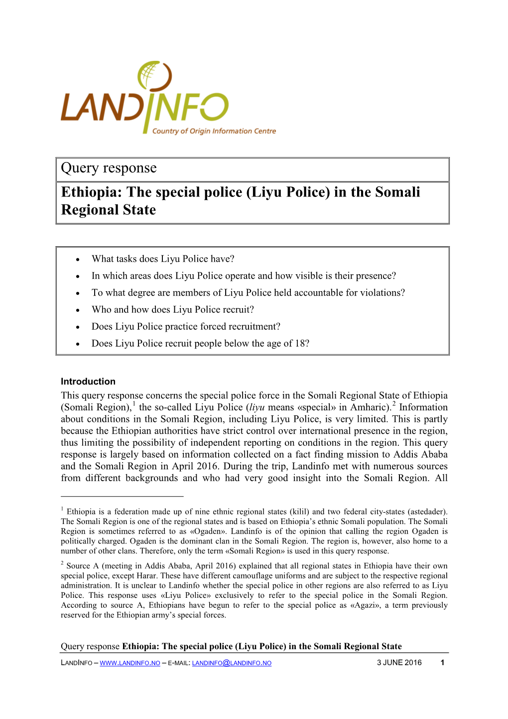Liyu Police) in the Somali Regional State