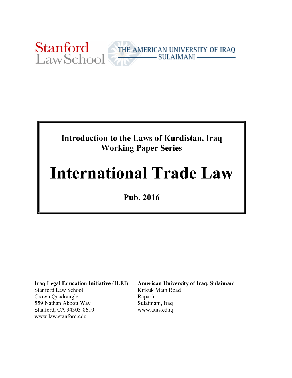 International Trade Law