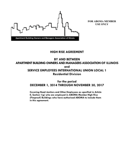 High Rise Agreement by and Between Apartment
