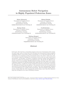 Autonomous Robot Navigation in Highly Populated Pedestrian Zones