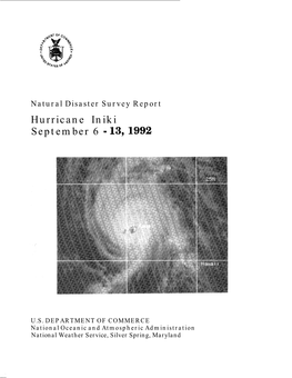 Natural Disaster Survey Report Hurricane Iniki September 6 - 13,199Z