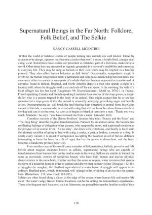 Folklore, Folk Belief, and the Selkie