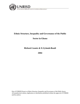 Ethnic Structure, Inequality and the Governance of The