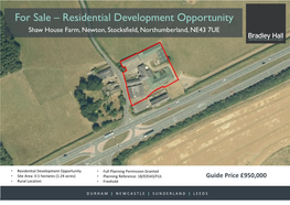 For Sale – Residential Development Opportunity