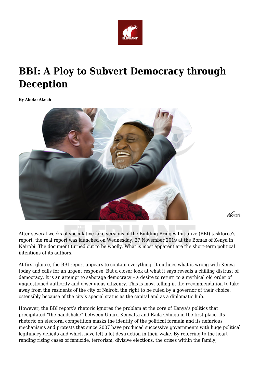 BBI: a Ploy to Subvert Democracy Through Deception