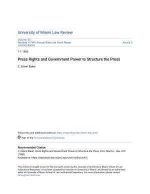 Press Rights and Government Power to Structure the Press