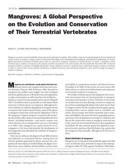 Mangroves: a Global Perspective on the Evolution and Conservation of Their Terrestrial Vertebrates