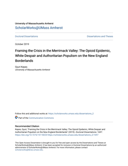 The Opioid Epidemic, White Despair and Authoritarian Populism on the New England Borderlands