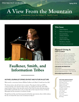 A View from the Mountain a Newsletter from the Lillian E