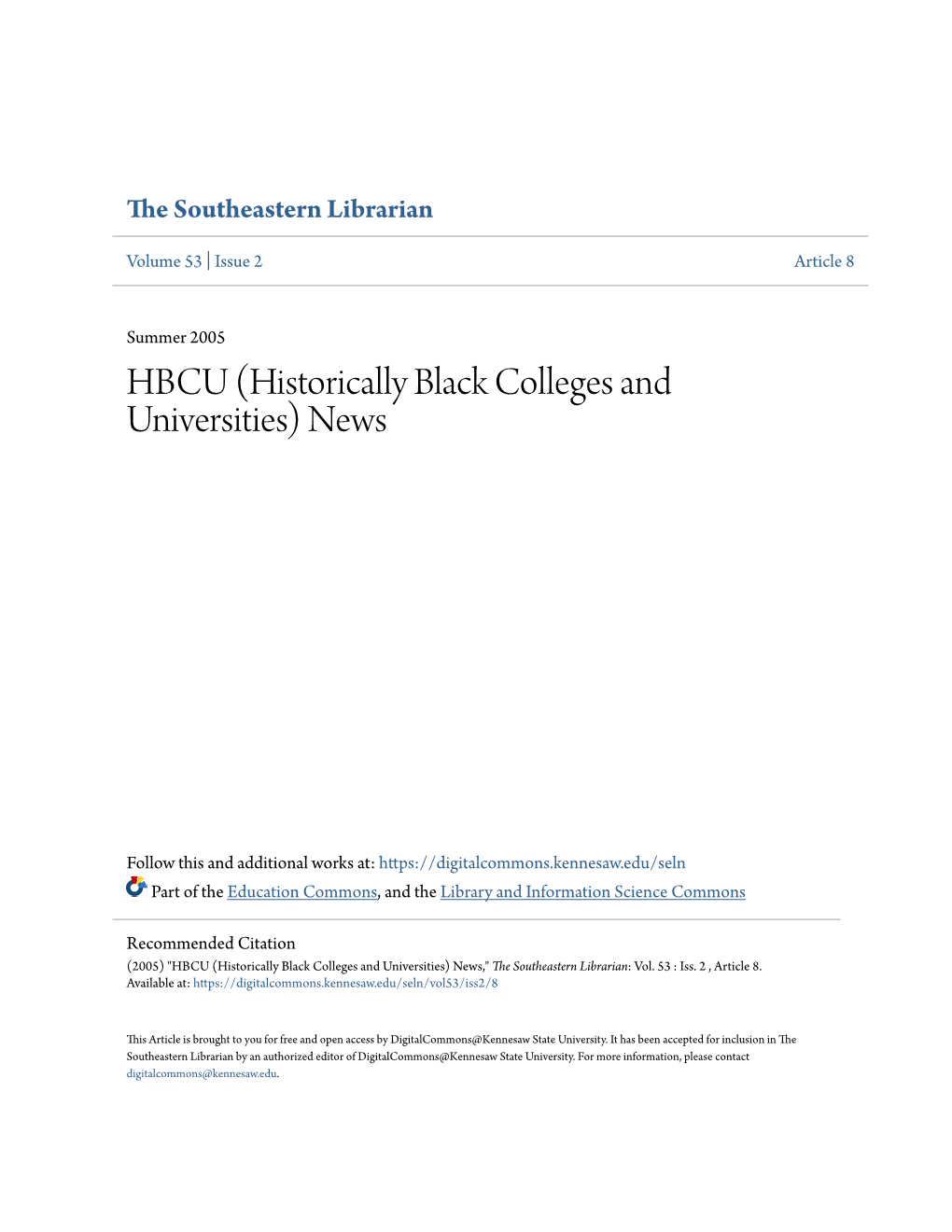 Historically Black Colleges and Universities) News