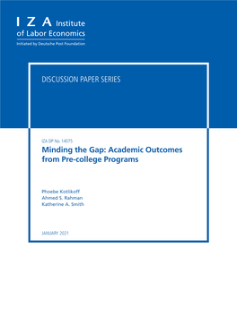 Academic Outcomes from Pre-College Programs