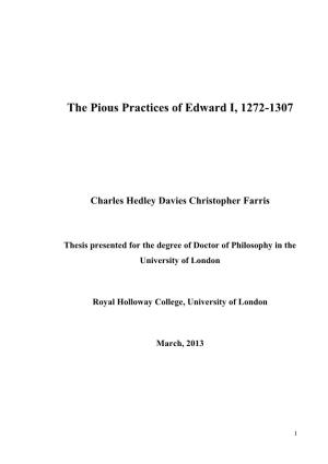 The Pious Practices of Edward I, 1272-1307