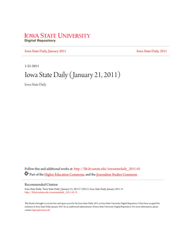 Iowa State Daily (January 21, 2011) Iowa State Daily