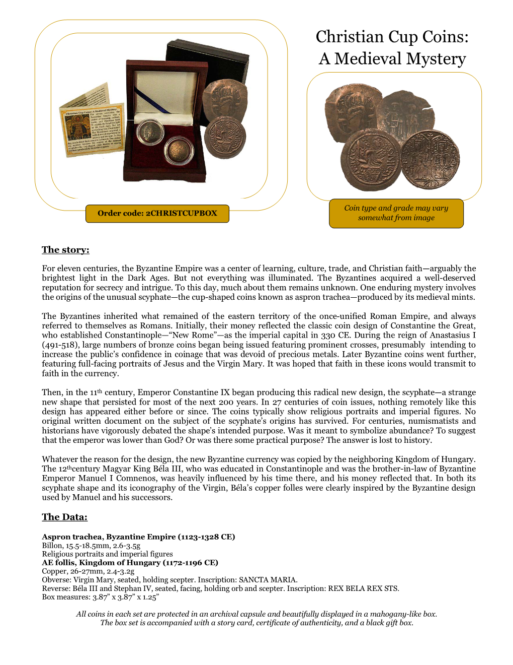 Christian Cup Coins: a Medieval Mystery