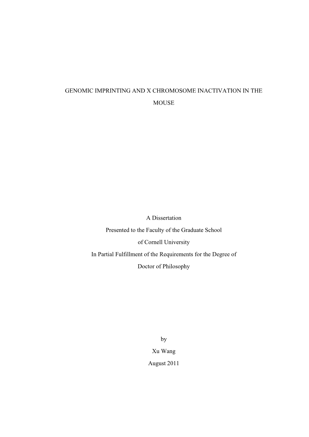 Genomic Imprinting and X Chromosome Inactivation in The