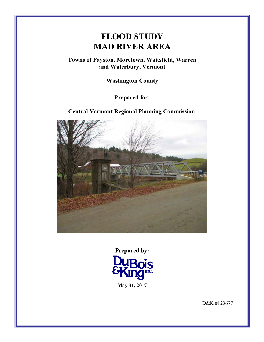 Flood Study Mad River Area