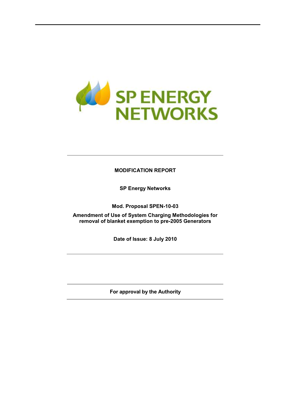 Duos Methodology Mod SPEN-10-03 Changes for DG Pre 2005 080710