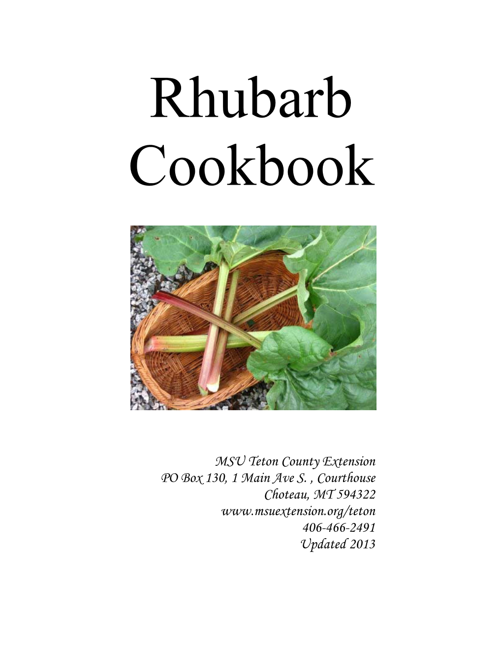 Rhubarb Cookbook 2013 Teton.Pub
