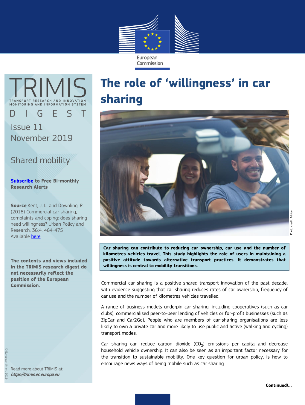 The Role of 'Willingness' in Car Sharing