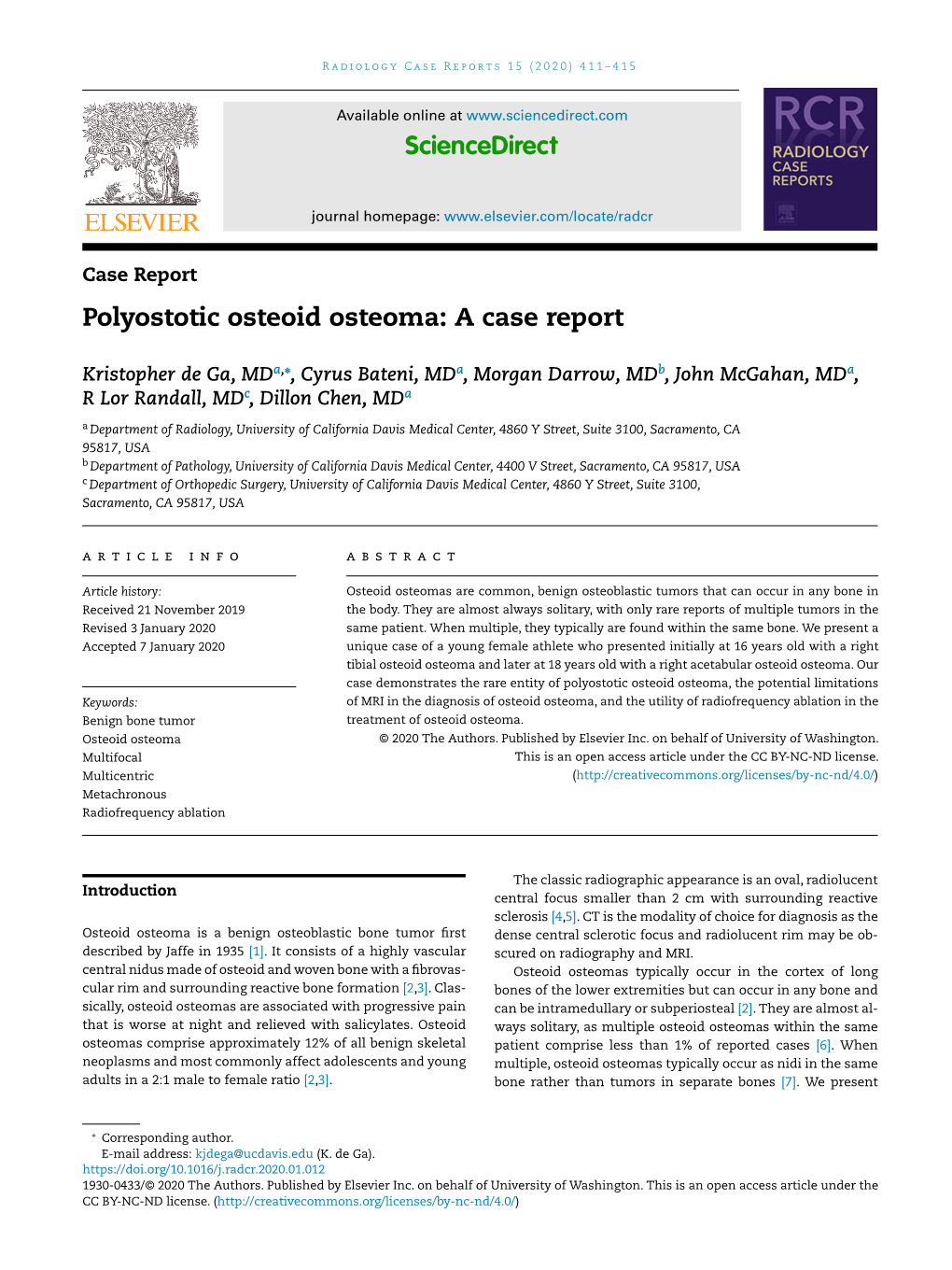 Polyostotic Osteoid Osteoma: a Case Report