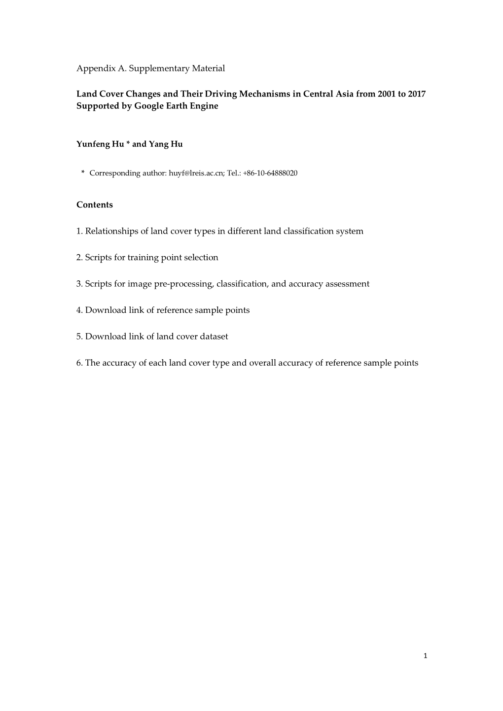 Appendix A. Supplementary Material Land Cover Changes and Their Driving Mechanisms in Central Asia from 2001 to 2017 Supported B