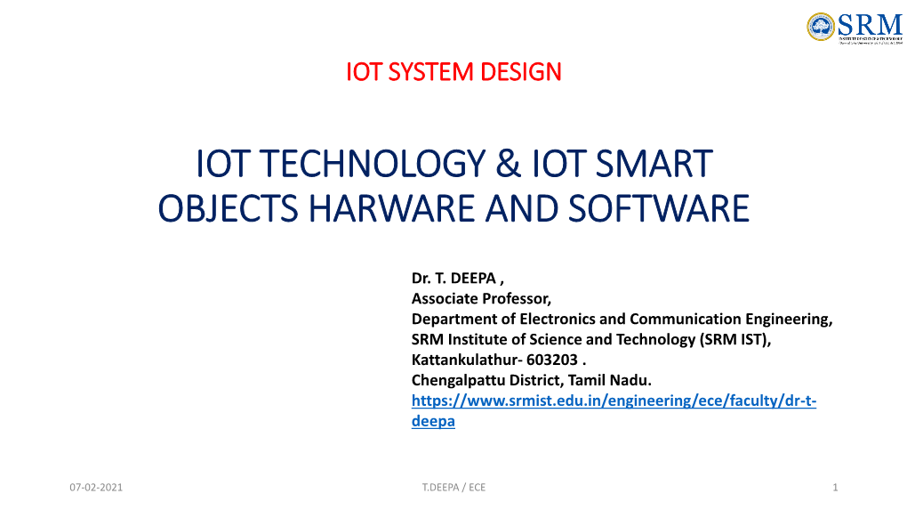 Iot Technology & Iot Smart Objects Harware And