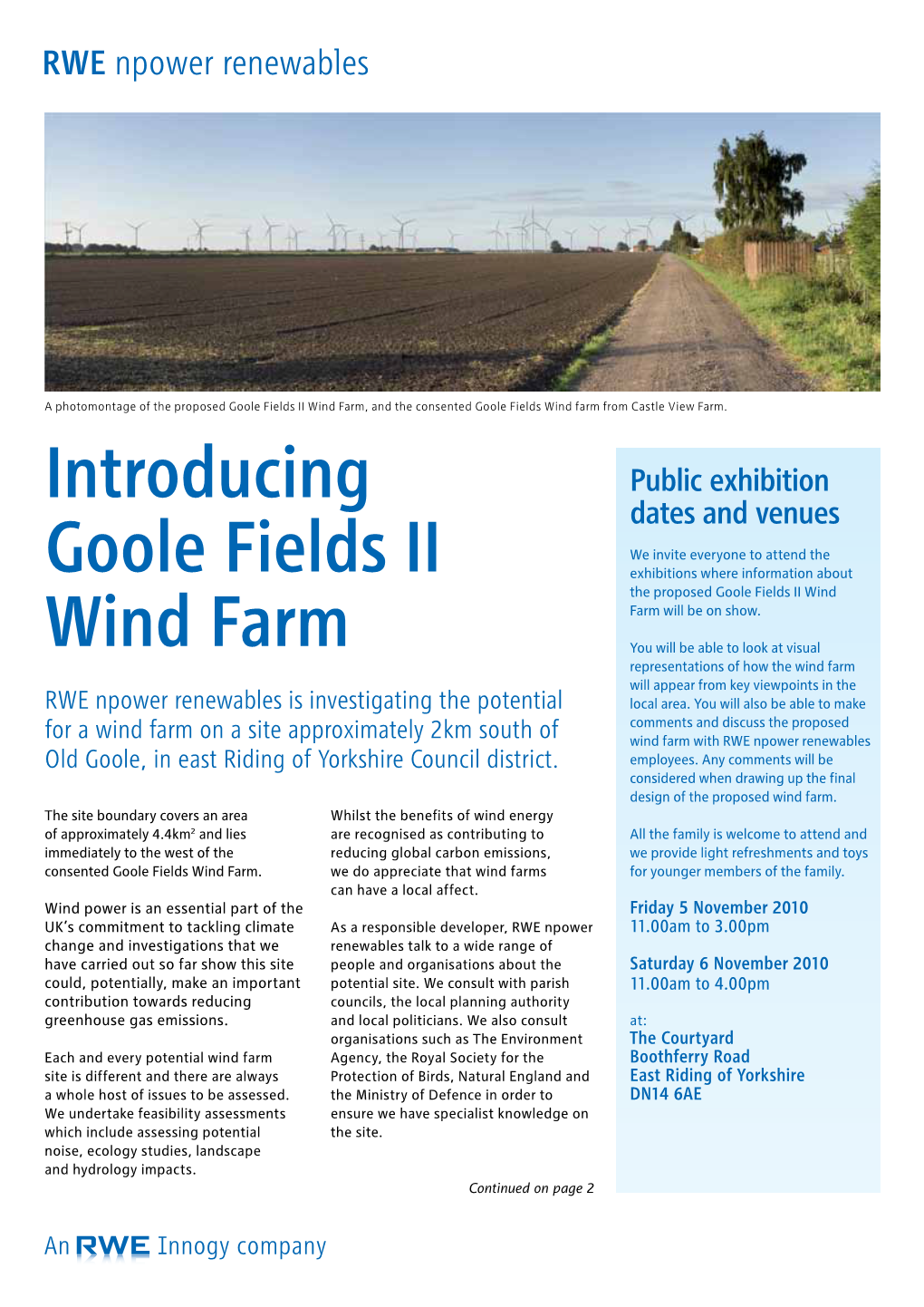 Introducing Goole Fields II Wind Farm