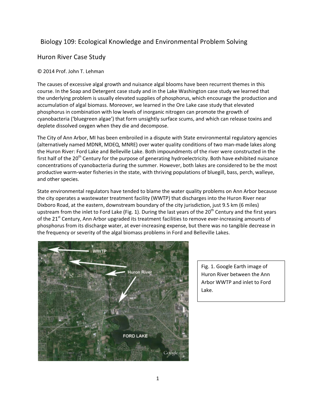 Biology 109: Ecological Knowledge and Environmental Problem Solving