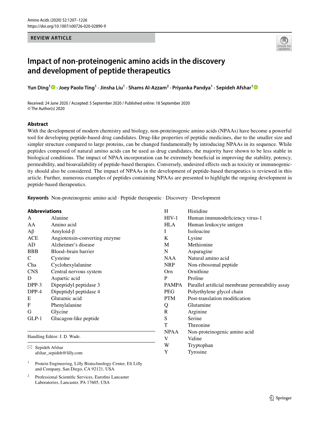 Impact of Non-Proteinogenic Amino Acids in the Discovery And