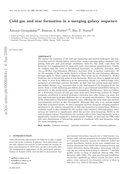 Cold Gas and Star Formation in a Merging Galaxy Sequence 3