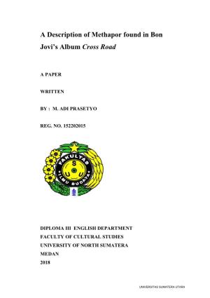 A Description of Methapor Found in Bon Jovi's Album Cross Road