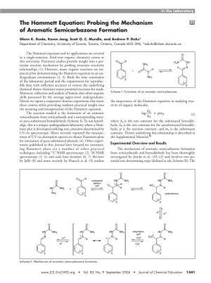 The Hammett Equation: Probing the Mechanism W of Aromatic Semicarbazone Formation