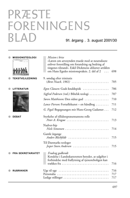 Præsteforeningens Blad Nr. 30/2001