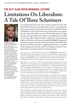 Limitations on Liberalism: a Tale of Three Schreiners