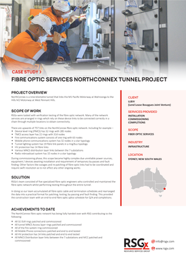 Fibre Optic Services Northconnex Tunnel Project