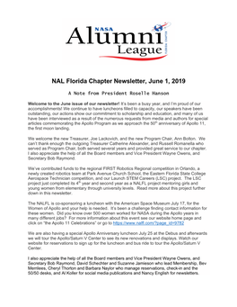 NALFL June 2019 Newsletter