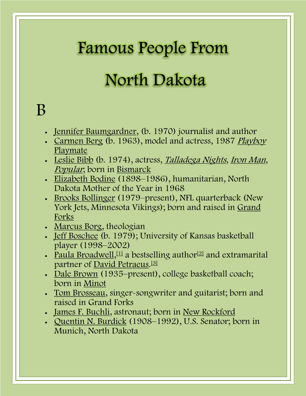 Famous People from North Dakota