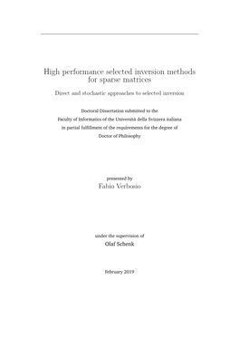 High Performance Selected Inversion Methods for Sparse Matrices