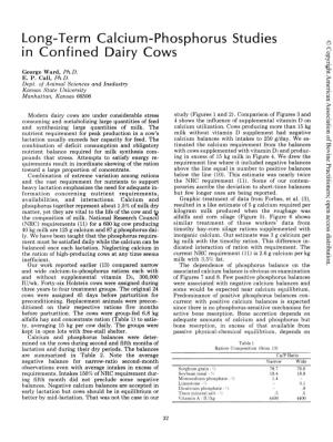Long-Term Calcium-Phosphorus Studies in Confined Dairy Cows