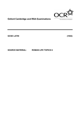 Oxford Cambridge and RSA Examinations