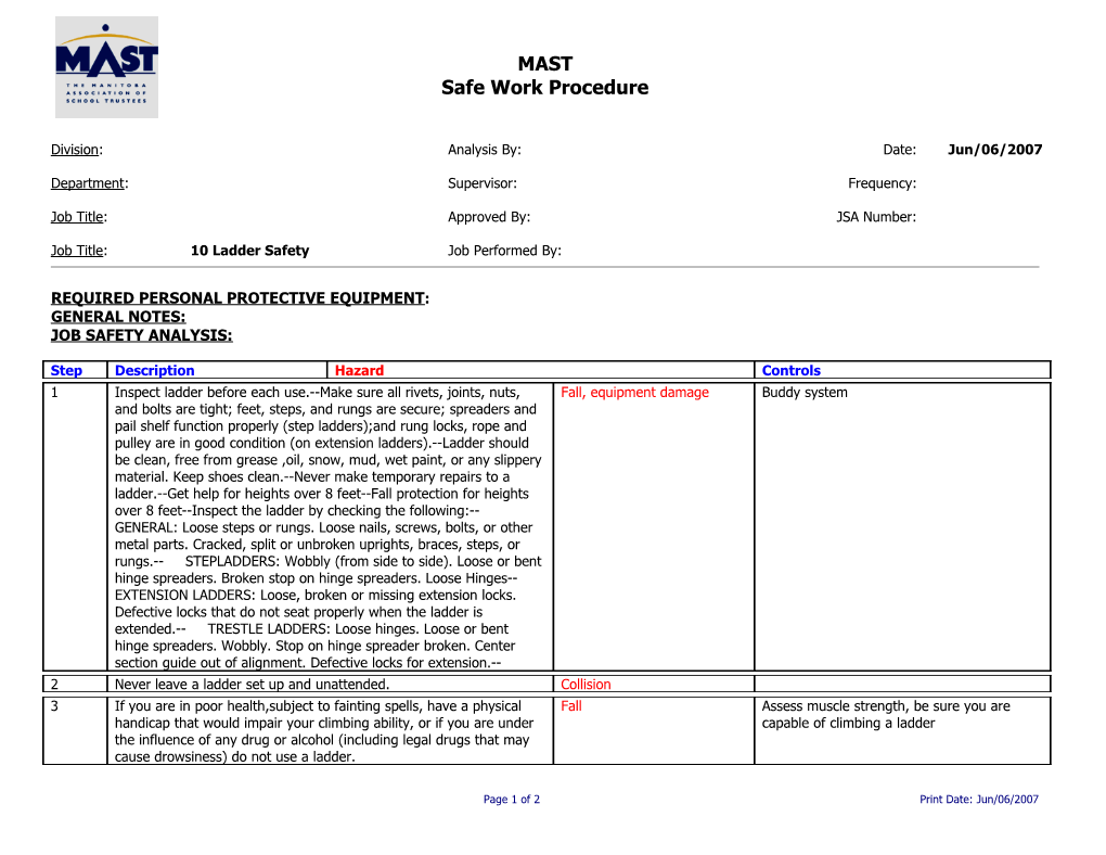 Job Safety Analysis s11