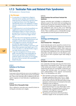 I.7.5 Testicular Pain and Related Pain Syndromes T.B