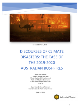 Discourses of Climate Disasters: the Case of the 2019-2020 Australian Bushfires