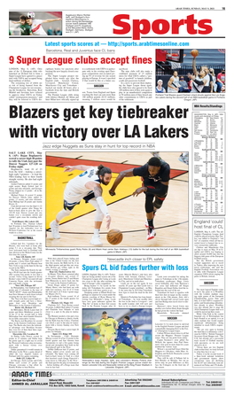 Blazers Get Key Tiebreaker with Victory Over LA Lakers