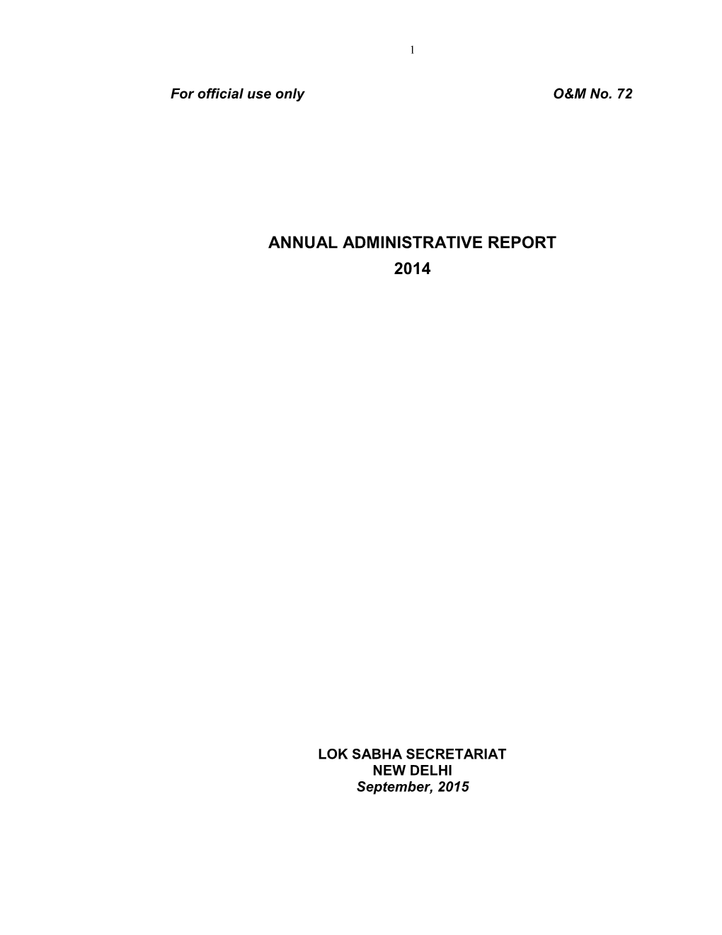 Annual Administrative Report 2014