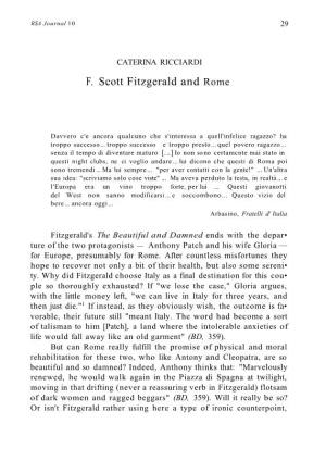 F. Scott Fitzgerald and Rome