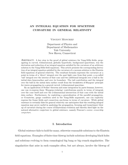 An Integral Equation for Spacetime Curvature in General Relativity