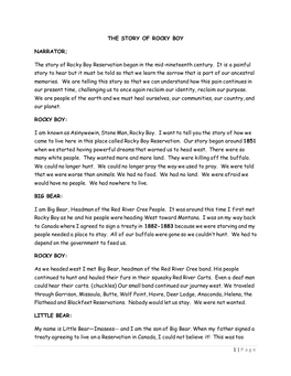 1 | Page the STORY of ROCKY BOY NARRATOR