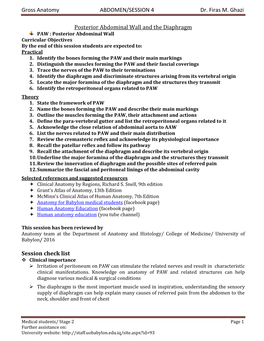 Gross Anatomy ABDOMEN/SESSION 4 Dr. Firas M. Ghazi Posterior