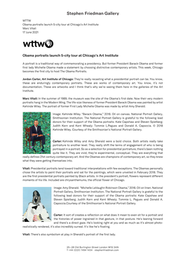 Press 17 June 2021 Obama Portraits Launch 5-City Tour at Chicago's Art Institute WTTW Download